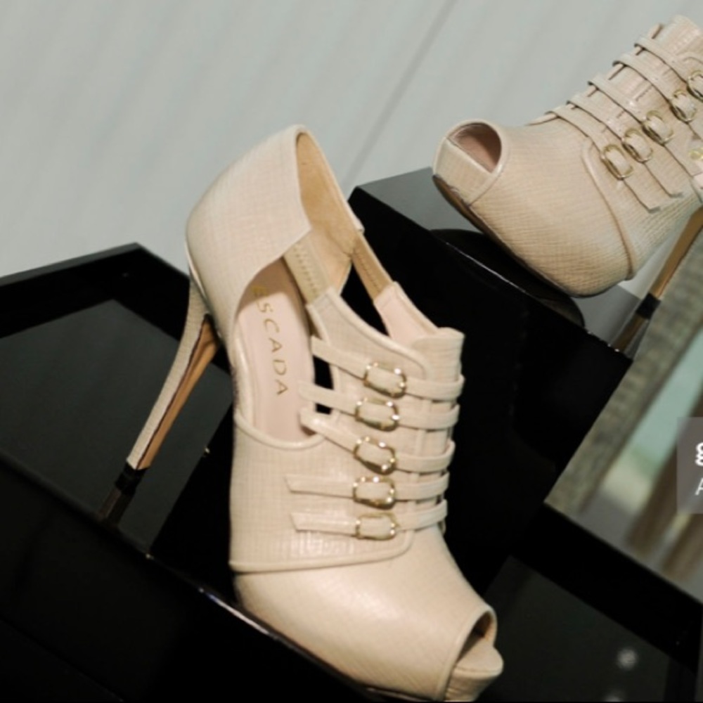Escada Peep Toe Platform Heels